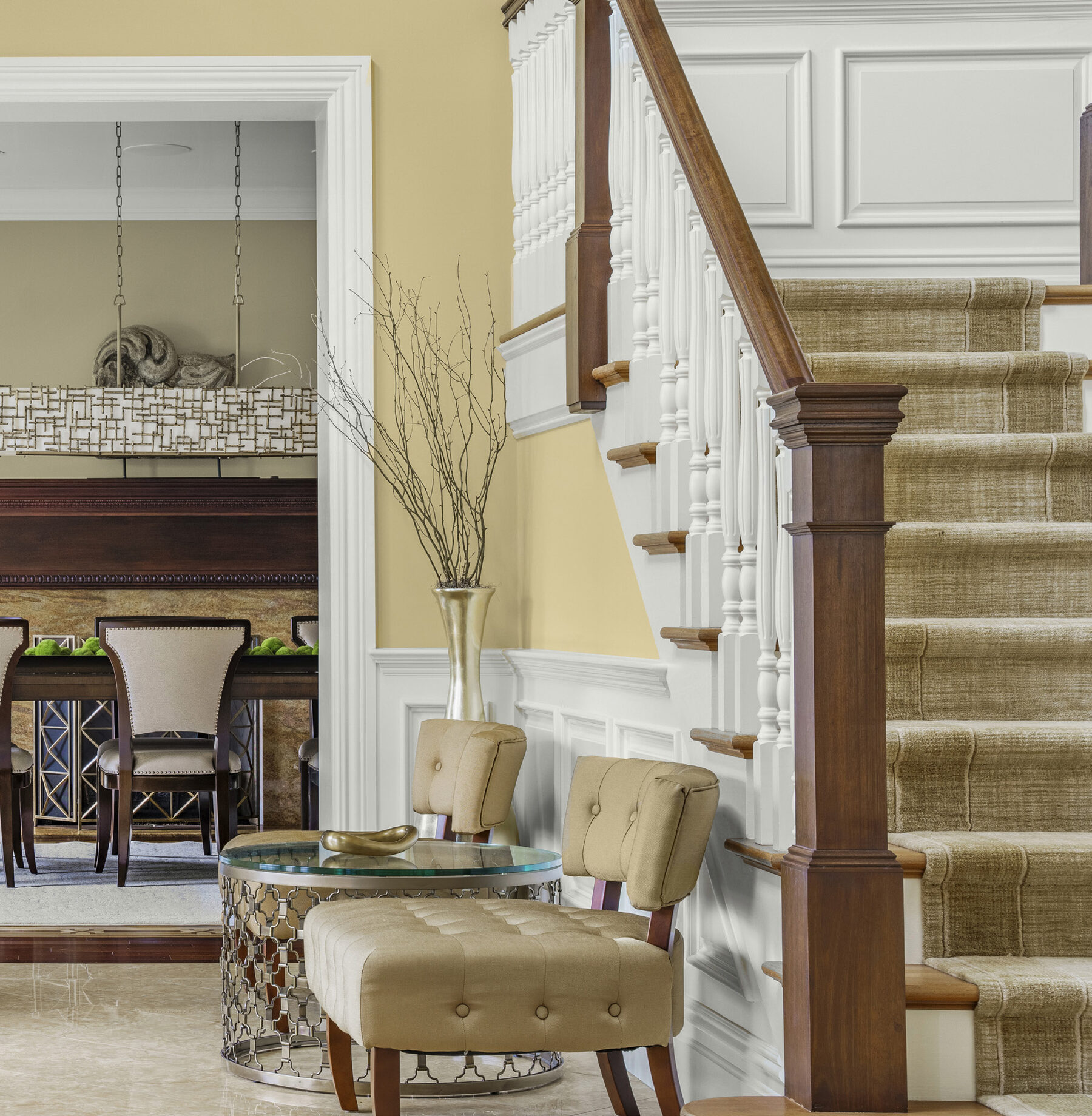 Dining room with gas fireplace at 1315 Canal Road, Princeton